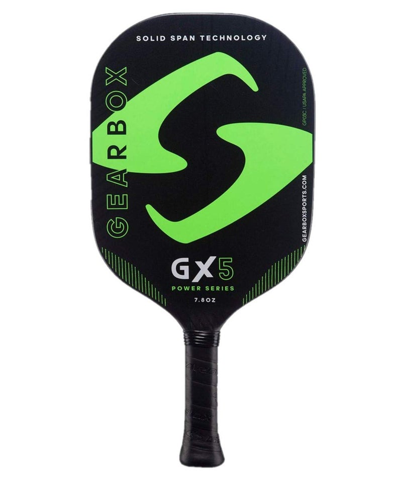 Gearbox GX5 Power 7.8oz 3-5/8in Carbon Fiber Green Pickleball Paddle - Image 1